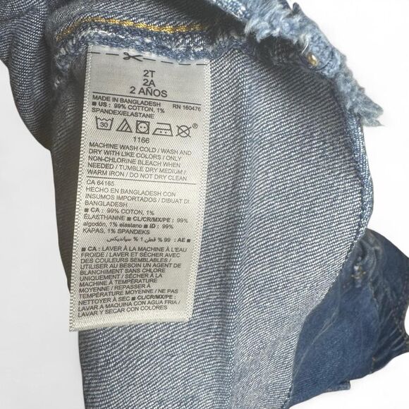 Old Navy 2T Girls Denim Overalls Dress Jumper 99% Cotton - Picture 8 of 8